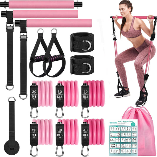 Pilates Bar Kit with Resistance Bands.