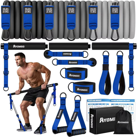 Heavy Duty Pilates Bar Kit with Resistance Bands.
