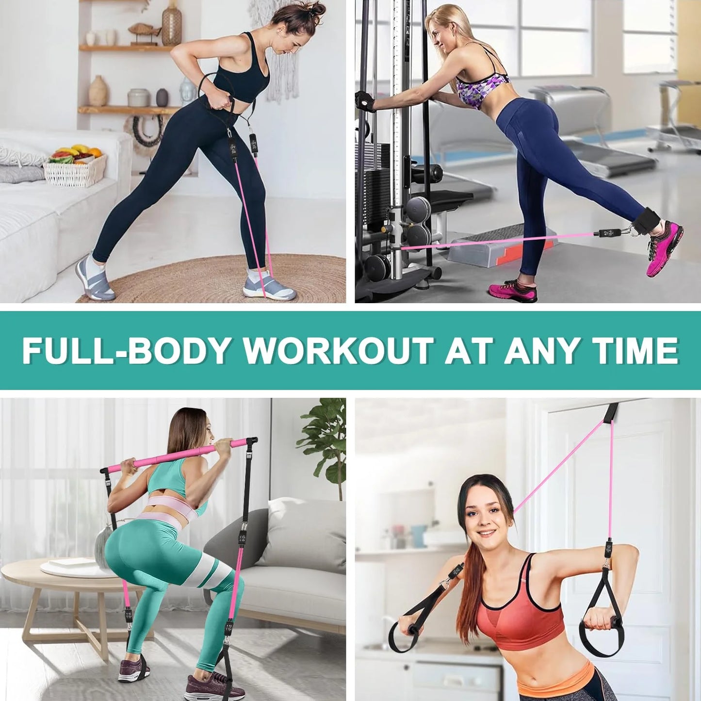 Pilates Bar Kit with Resistance Bands.