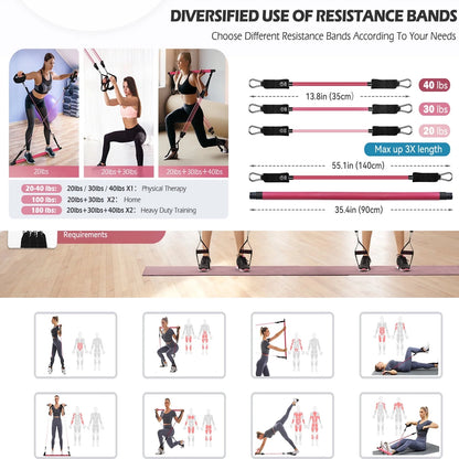 Pilates Bar Kit with Resistance Bands.